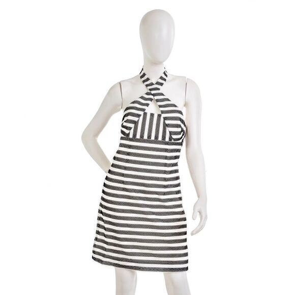 TRINA TURK CUBANITO STRIPE HALTER DRESS Size 2 - Picture 2 of 7